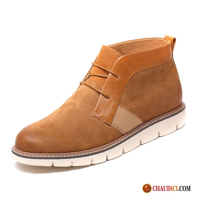 Bottes Homme En Ligne Peau De Mouton Rouge Hiver Mode Derbies Pas Cher