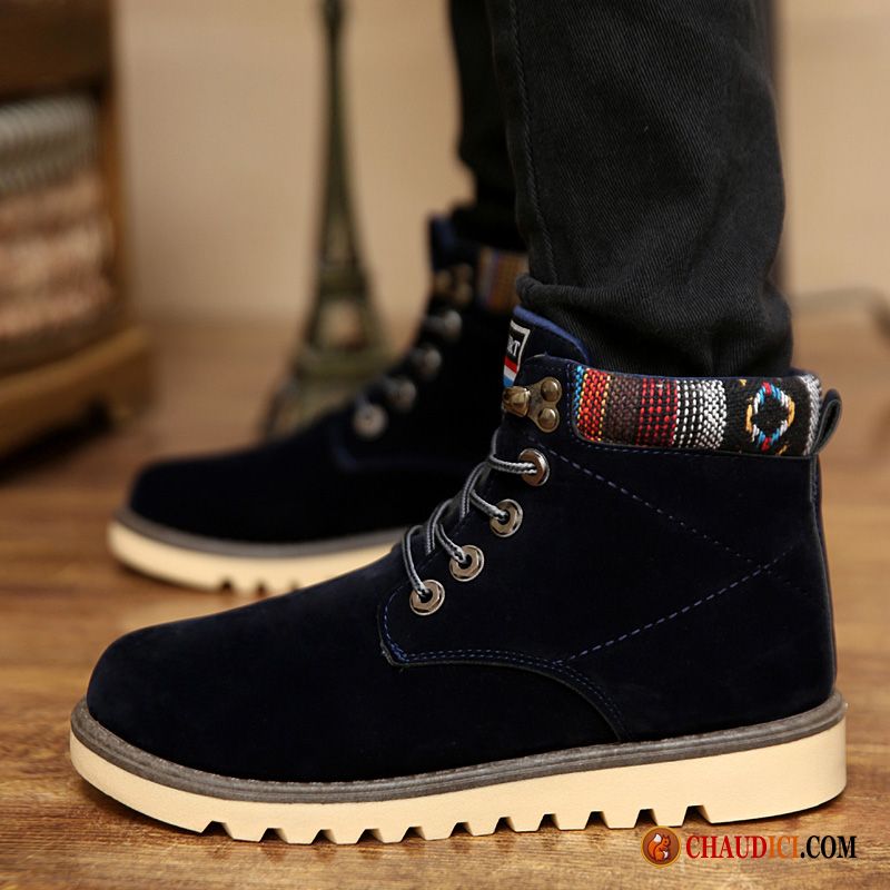 Bottes Homme Noir Tendance Homme Angleterre Hautes Décontractée