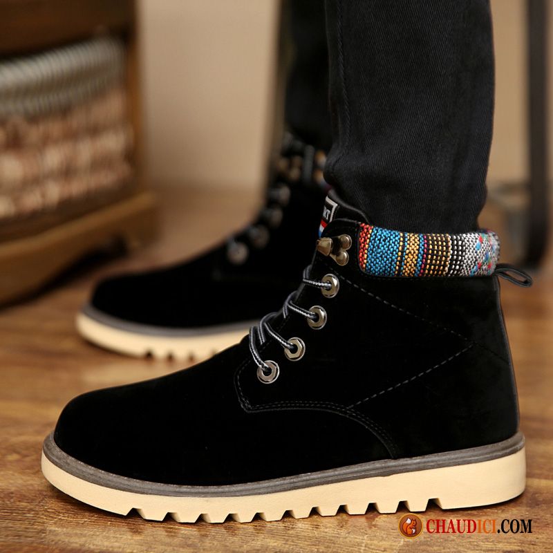 Bottes Homme Noir Tendance Homme Angleterre Hautes Décontractée