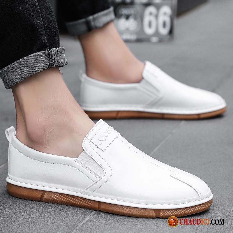 Bottes Homme Pas Cher En Cuir Noir Respirant Tous Les Assortis Tendance Derbies