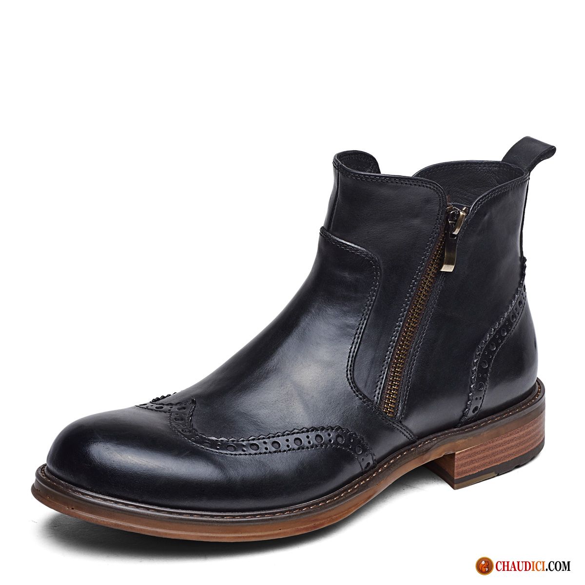 Bottes Montantes Homme Angleterre Bottes Fleur Rétro Décontractée