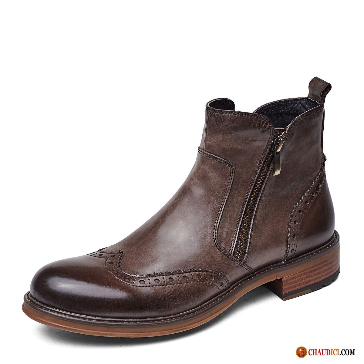 Bottes Montantes Homme Angleterre Bottes Fleur Rétro Décontractée