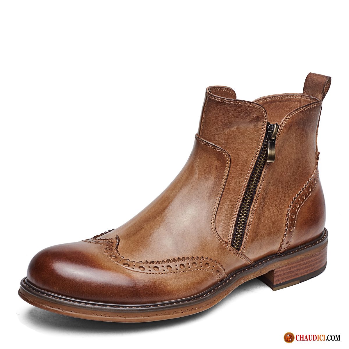 Bottes Montantes Homme Angleterre Bottes Fleur Rétro Décontractée