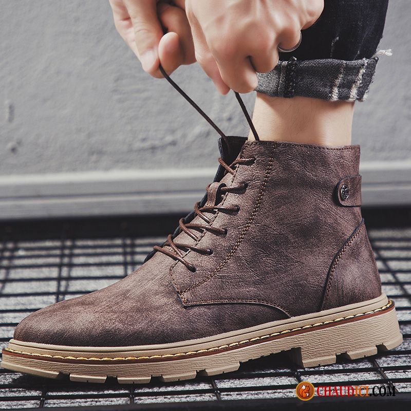 Bottes Originales Homme Lavande Hautes Angleterre Homme Tendance L'automne En Vente