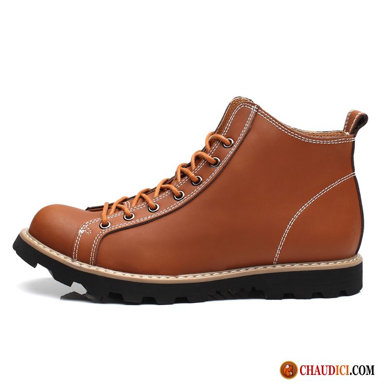 Bottes Pour Homme Pas Cher Décontractée Homme En Cuir Bottes Courtes L'automne Soldes