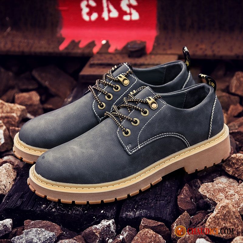 Bottes Rouge Homme Kaki Rétro Été Bottes Courtes Chaussures De Skate Tendance Pas Cher