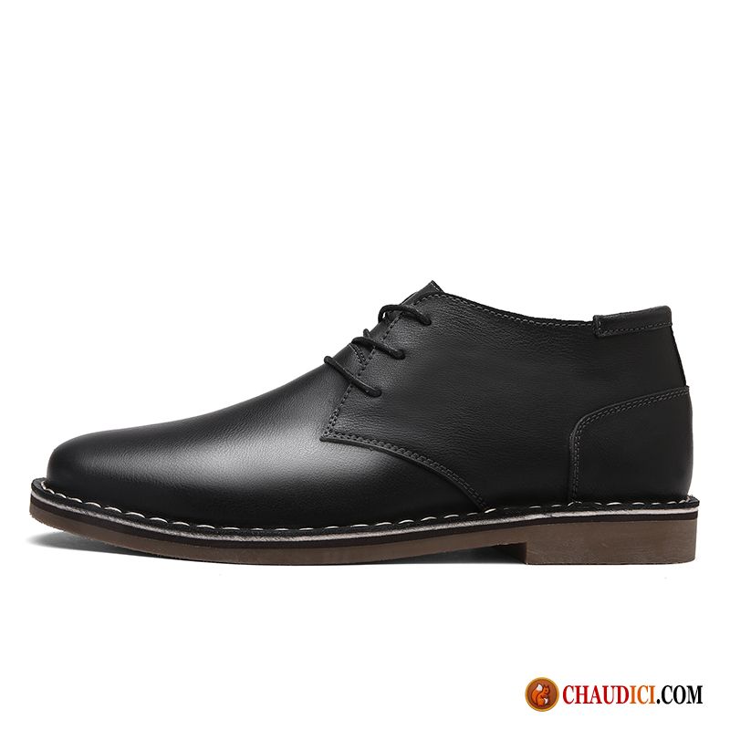 Bottine Homme Marron Laçage Derbies Bottes Martin Cuir Véritable Décontractée