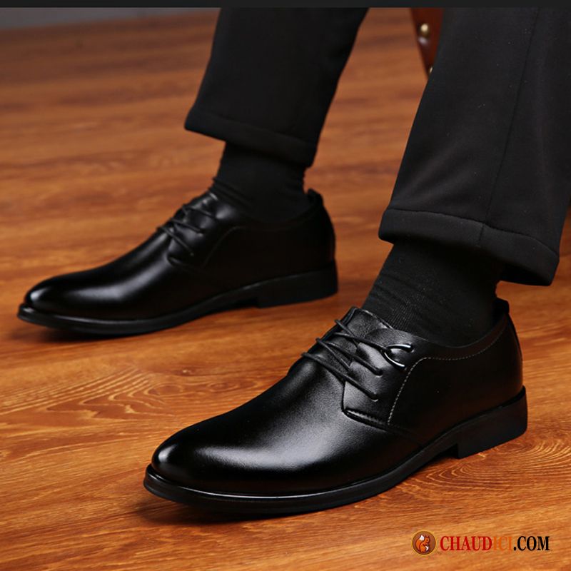 Bottines En Cuir Noir Homme Pointe Pointue Angleterre Entreprise Homme Derbies En Vente