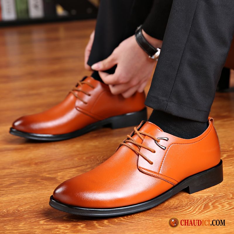 Bottines En Cuir Noir Homme Pointe Pointue Angleterre Entreprise Homme Derbies En Vente