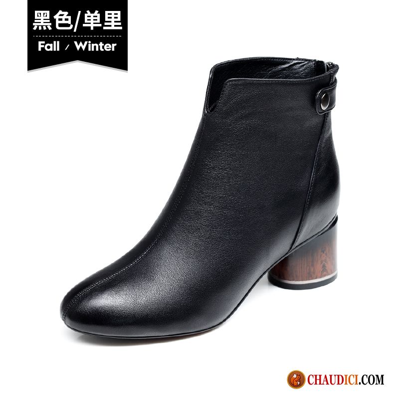 Bottines Femme Cuir Rouge Cuir Véritable Europe Printemps Talons Hauts Talon Moyen En Vente