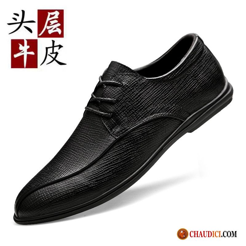 Bottines Hommes Noires Brun En Cuir Cuir Véritable Derbies Entreprise Costume Formel Pas Cher