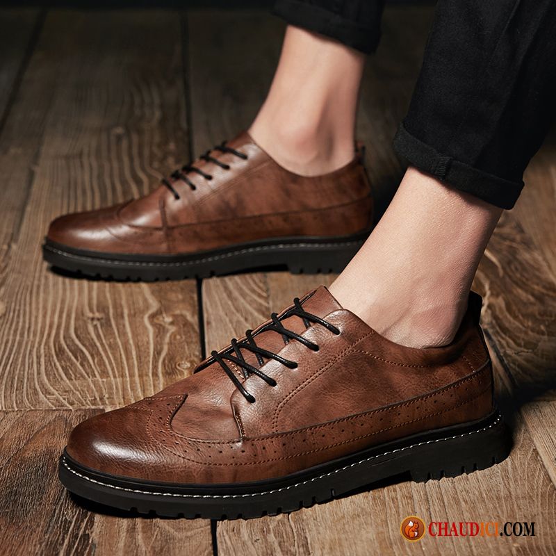 Bottines Italiennes Homme Cuir Rouge Décontractée Angleterre Homme Respirant Tous Les Assortis