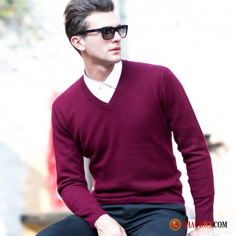 Cardigan Pas Cher Homme Violet Légère Pure Pull Slim Printemps