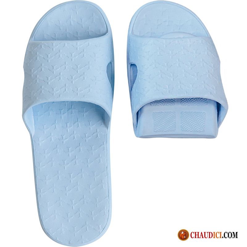 Chaussons Chauds Homme Portable Bleu Salle De Bains Été Ultra