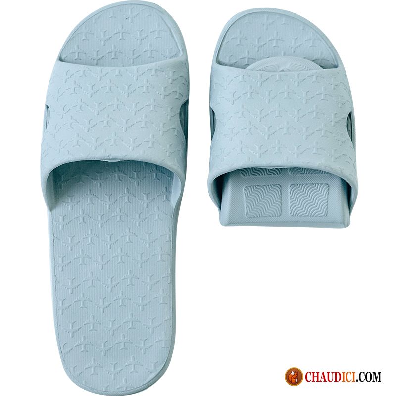 Chaussons Chauds Homme Portable Bleu Salle De Bains Été Ultra