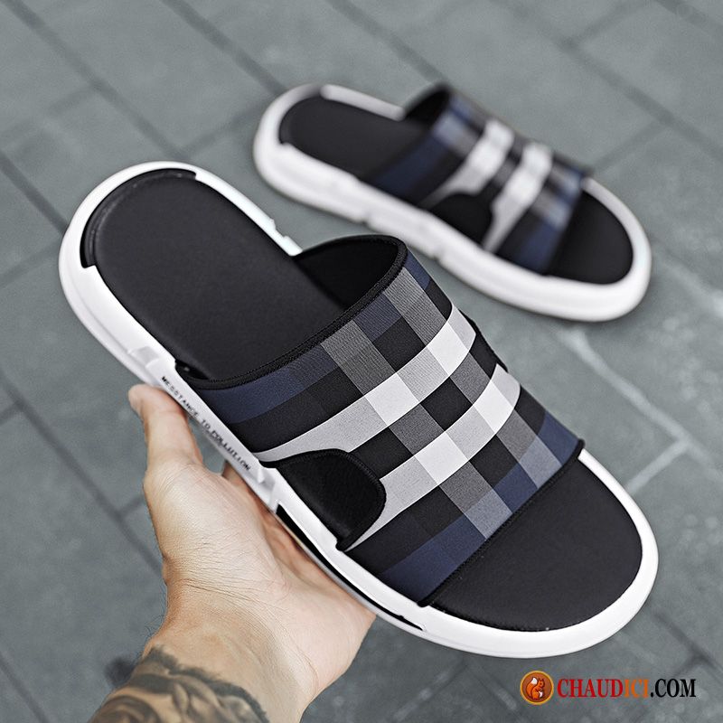 Chaussons Pantoufle Homme Antidérapant Outwear Été Bleu Homme En Vente