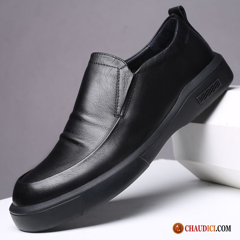 Chaussure A Talon Noir Derbies Cuir Véritable Noir Tous Les Assortis Creux Guipure Pas Cher