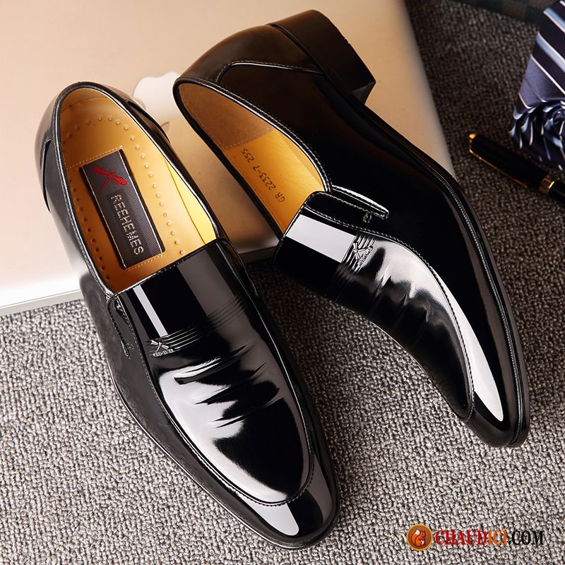 Chaussure A Talon Noir Derbies Entreprise Homme Cuir Véritable Angleterre Pas Cher