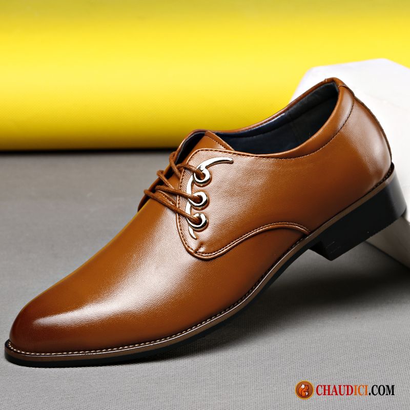 Chaussure Cuir Homme Jeunesse Noir Derbies Angleterre Printemps Pas Cher