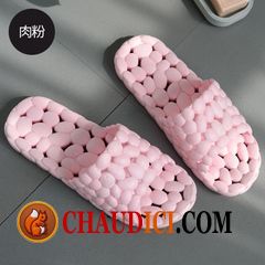 Chaussure Femme En Cuir Souple Tongs Chaussons Salle De Bains Été Semelle Épaisse Intérieur