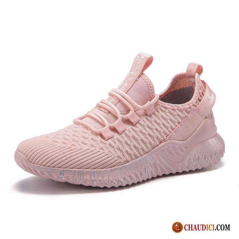 Chaussure Femme Montant Bleu Lumière Sport Tous Les Assortis Rose Printemps En Vente