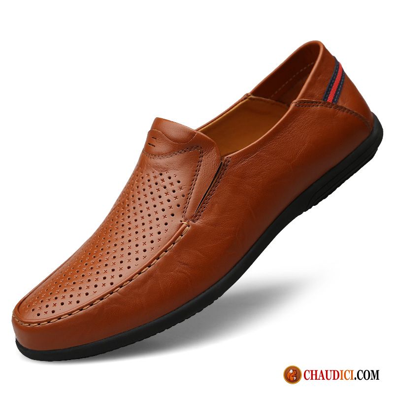 Chaussure Homme Fashion Flâneurs Marron Derbies Homme Cuir Véritable