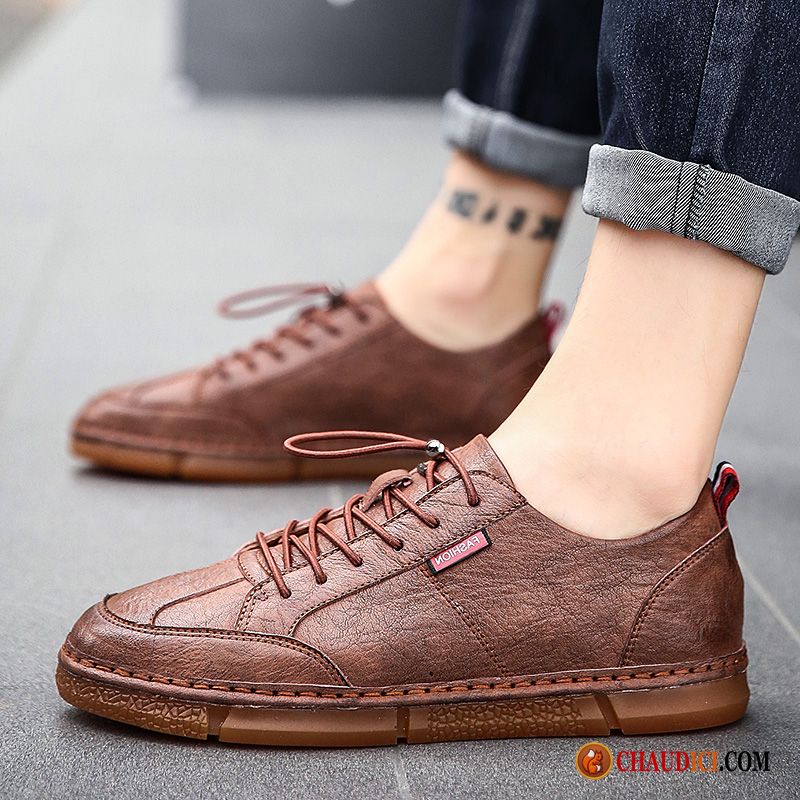 Chaussure Homme Pas Cher Tendance Tous Les Assortis Décontractée Rétro Marron