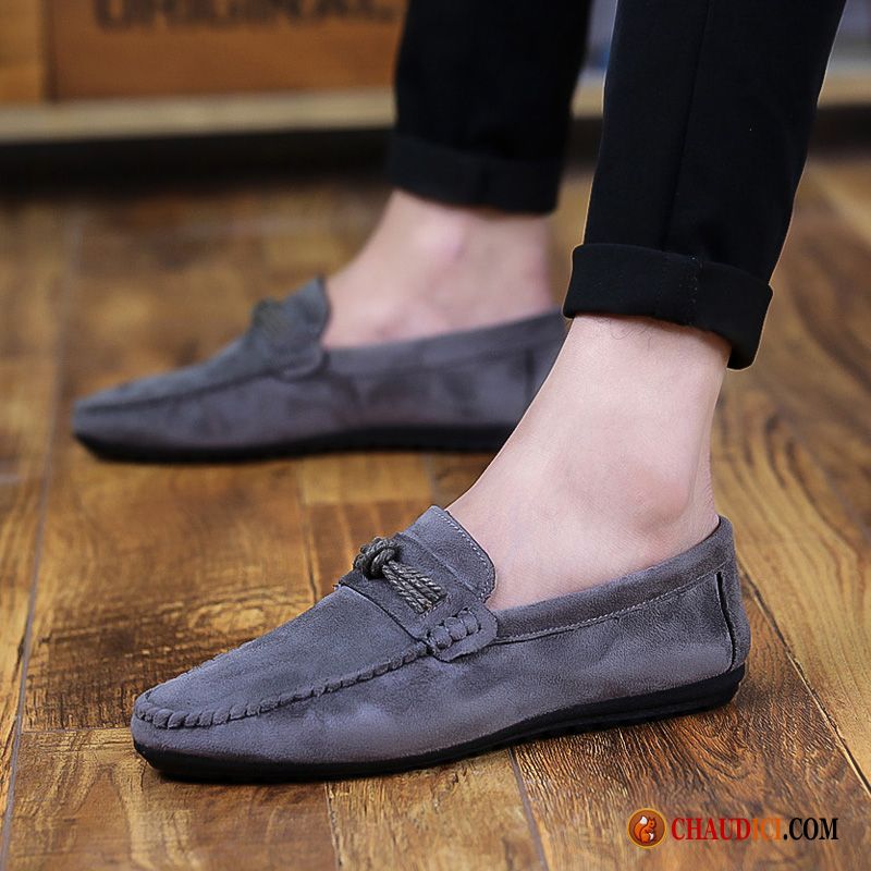 Chaussure Homme Toile Mauve Flâneurs Slip-on Tendance Décontractée Printemps