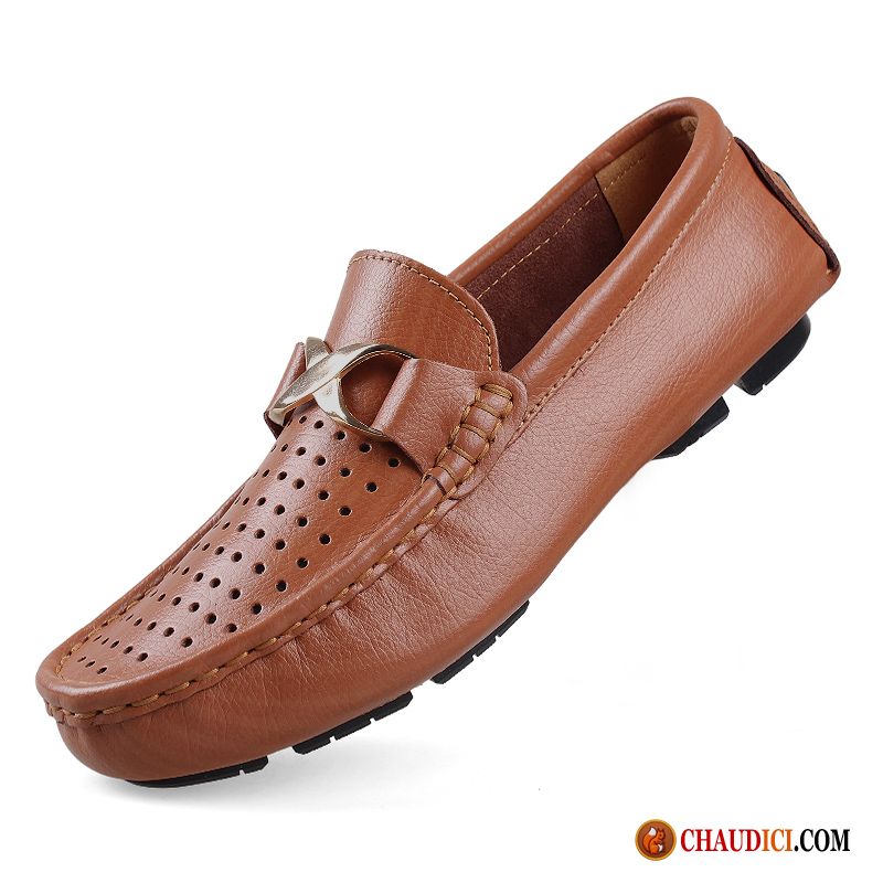 Chaussure Mocassin Homme Palegoldenrod Cuir Véritable Décontractée Homme Flâneurs Été Pas Cher