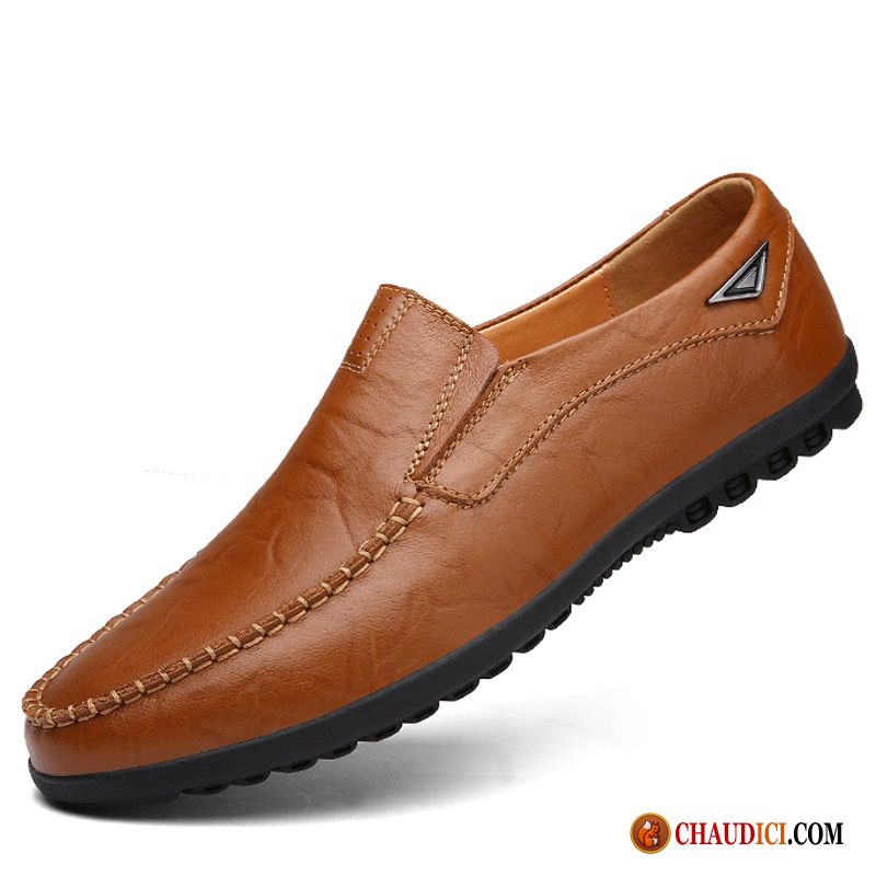 Chaussure Mocassin Homme Semelle Doux Cuir Véritable Décontractée Entreprise Homme Pas Cher