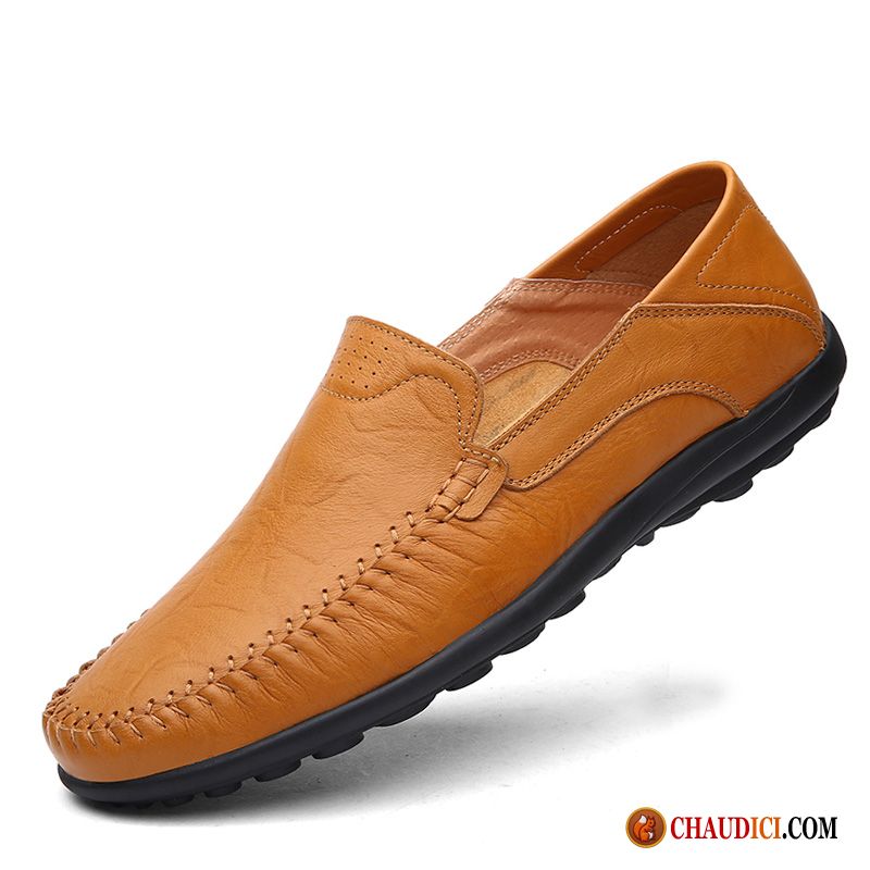 Chaussure Mocassin Homme Semelle Doux Cuir Véritable Décontractée Entreprise Homme Pas Cher