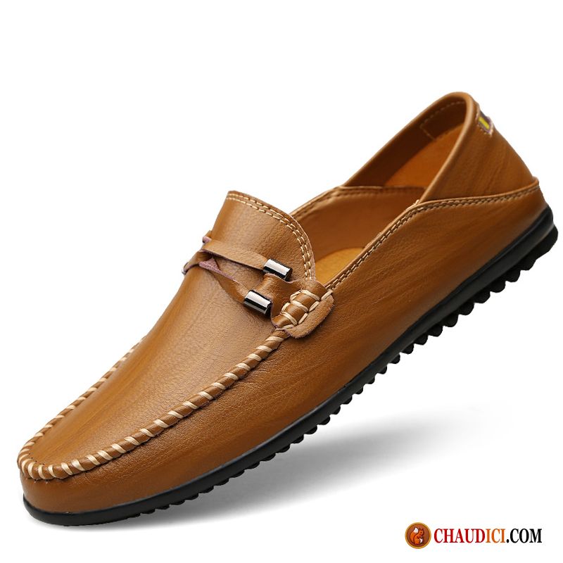 Chaussure Mocassin Homme Semelle Doux Cuir Véritable Décontractée Entreprise Homme Pas Cher