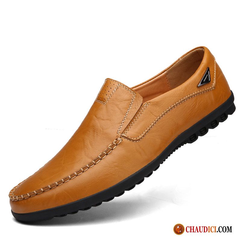 Chaussure Mocassin Homme Semelle Doux Cuir Véritable Décontractée Entreprise Homme Pas Cher