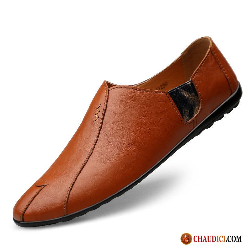 Chaussure Mocassin Homme Semelle Doux Cuir Véritable Décontractée Entreprise Homme Pas Cher