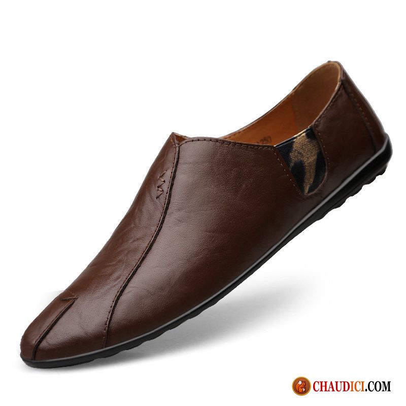 Chaussure Mocassin Homme Semelle Doux Cuir Véritable Décontractée Entreprise Homme Pas Cher