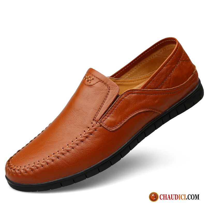 Chaussure Mocassin Homme Semelle Doux Cuir Véritable Décontractée Entreprise Homme Pas Cher