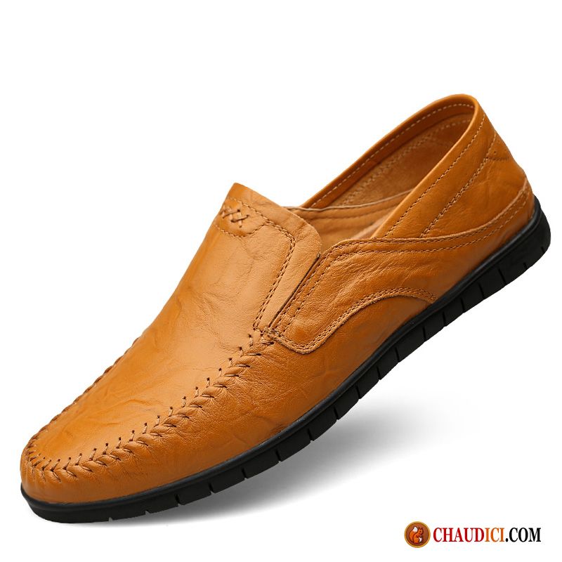 Chaussure Mocassin Homme Semelle Doux Cuir Véritable Décontractée Entreprise Homme Pas Cher