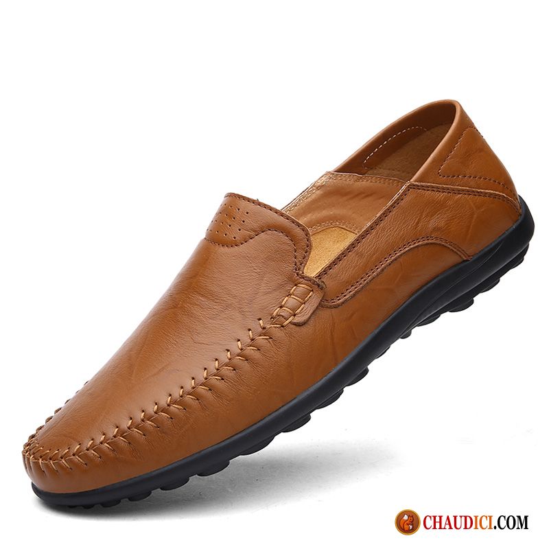 Chaussure Mocassin Homme Semelle Doux Cuir Véritable Décontractée Entreprise Homme Pas Cher