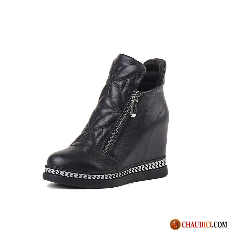 Chaussures Bottes Femmes Marques Vert Semelle Épaisse Bottes Martin Cuir Véritable Hiver Plateforme Pas Cher