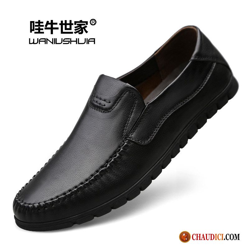 Chaussures Cuir Homme Noir Homme Cuir Derbies Décontractée En Cuir En Vente