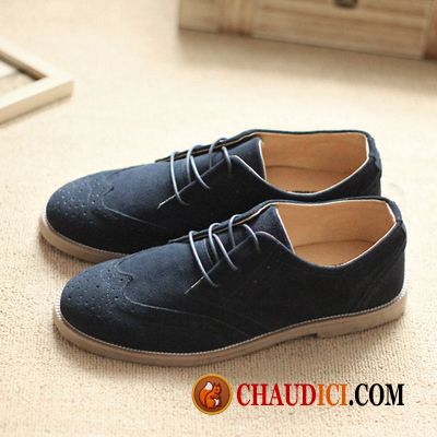 Chaussures Cuir Homme Pas Cher Rétro Homme Cuir Suédé Angleterre Fleur