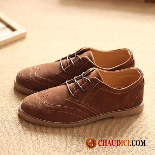 Chaussures Cuir Homme Pas Cher Rétro Homme Cuir Suédé Angleterre Fleur