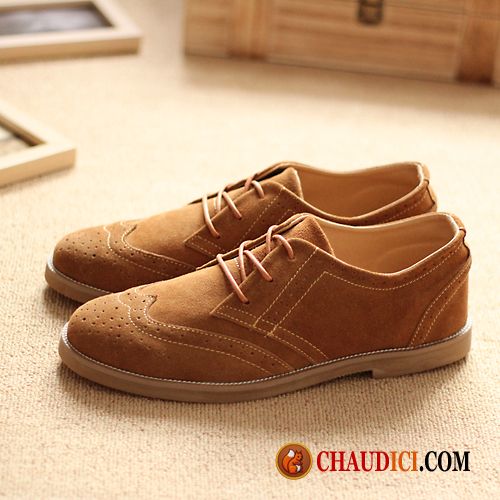 Chaussures Cuir Homme Pas Cher Rétro Homme Cuir Suédé Angleterre Fleur