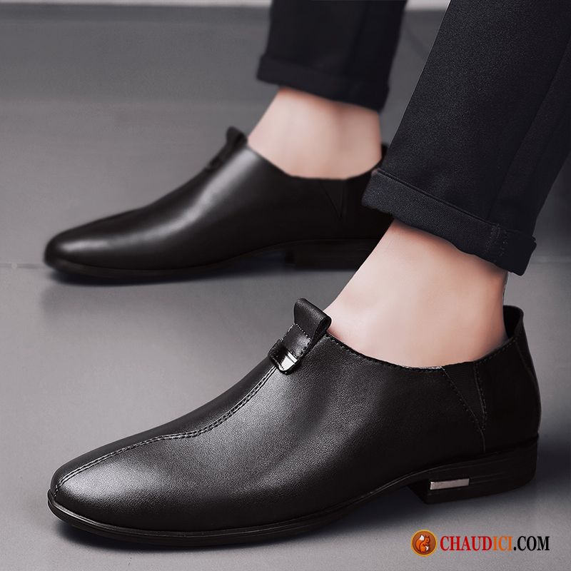 Chaussures Cuir Homme Soldes Neige Derbies Jeunesse Décontractée Tendance Noir