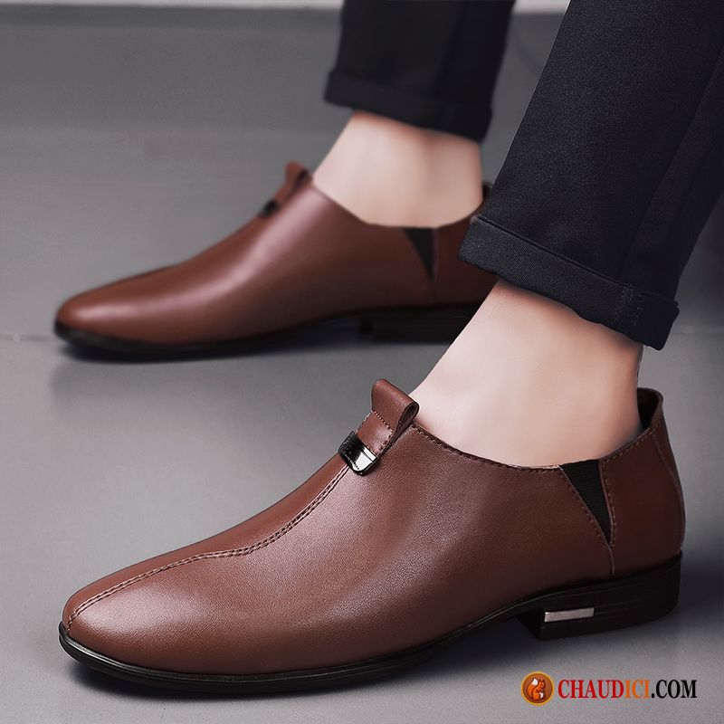 Chaussures Cuir Homme Soldes Neige Derbies Jeunesse Décontractée Tendance Noir