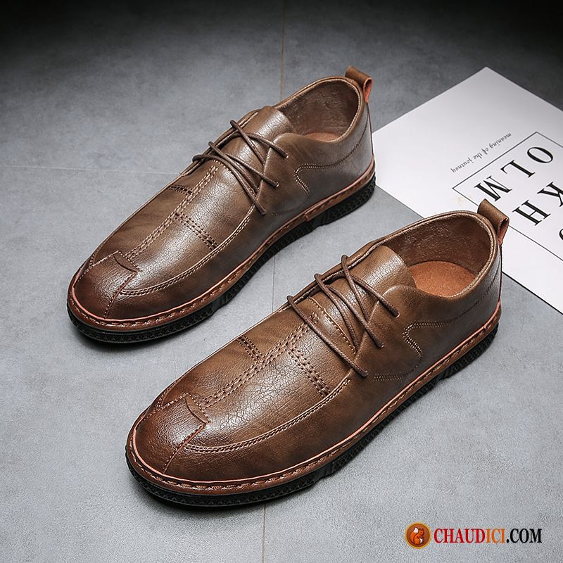 Chaussures Cuir Marron Homme Tendance Basse Homme Travailler Été Soldes