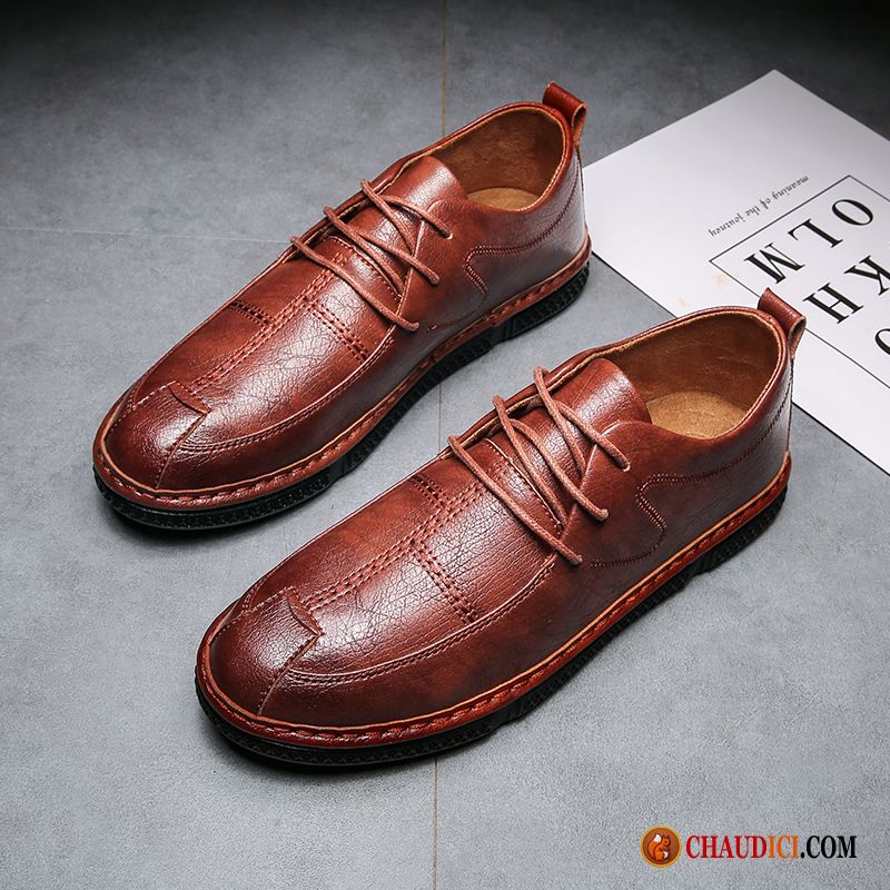 Chaussures Cuir Marron Homme Tendance Basse Homme Travailler Été Soldes