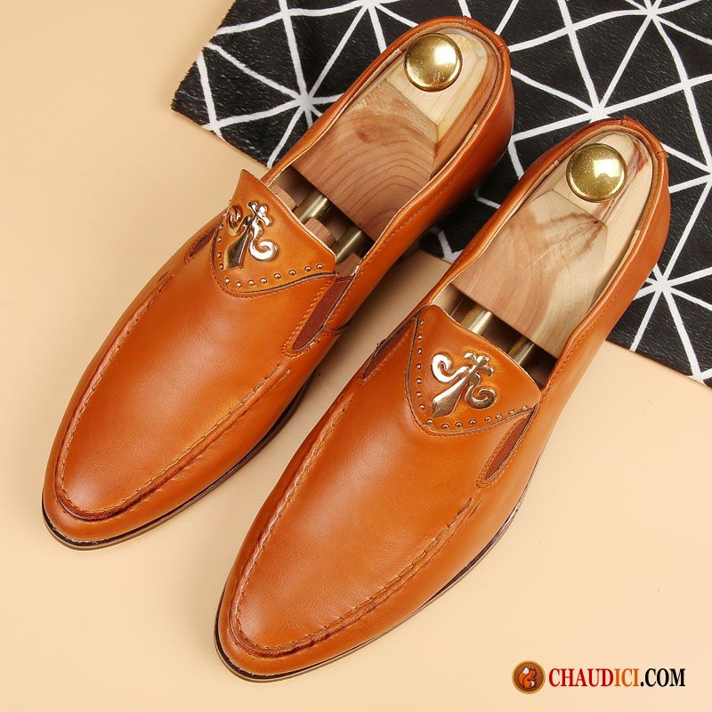 Chaussures Cuir Pas Cher Rouge Tendance Décontractée Angleterre Derbies