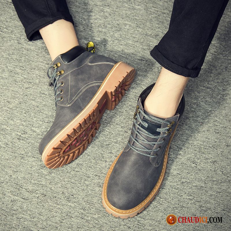 Chaussures De Bottes Pour Homme Hiver Bottes Courtes Angleterre Bureau Homme