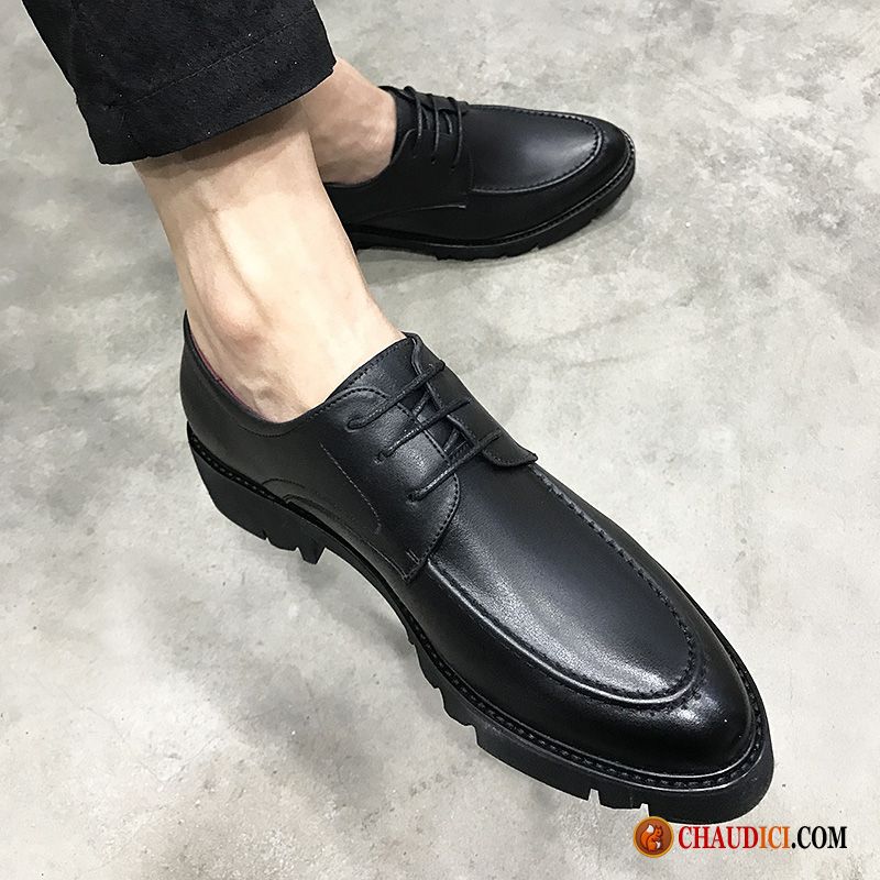 Chaussures De Cuir Homme Lavande Augmenté Décontractée Semelle Épaisse Angleterre Pointe Pointue Pas Cher